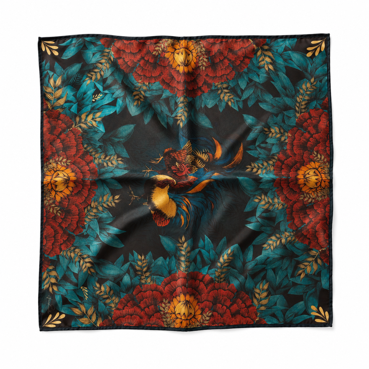 Silk Scarf – Botanical Birds